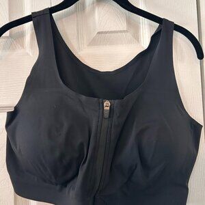 Black Front Zipper Access Bra (L)
